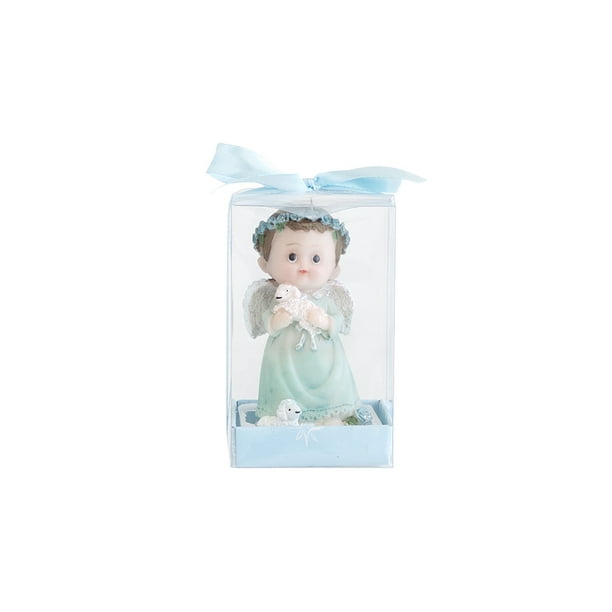12PCS Baby Boy Praying on Palm Poly Resin Blue Mega Favors 12PCS Baby Boy Praying on Palm Poly Resin Blue Mega Favors